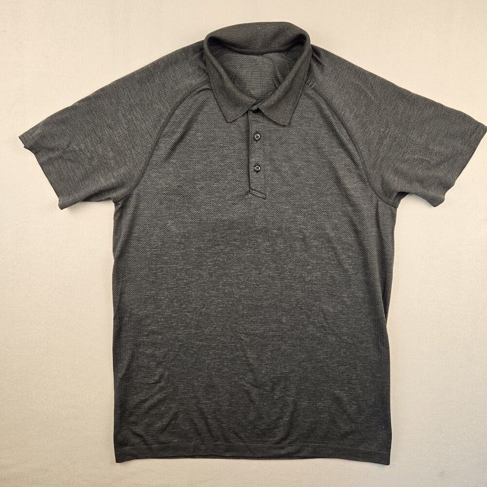 Lululemon Mens Metal Vent Tech Polo Shirt Sz Medium Performance Golf Heather